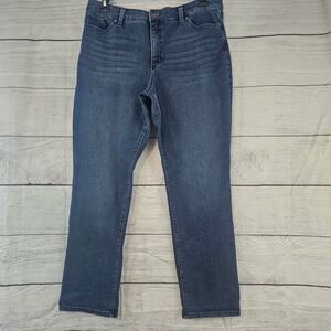 Bandolino Amy Jeans Size 16 Straight Leg Stretch Dark Wash L767